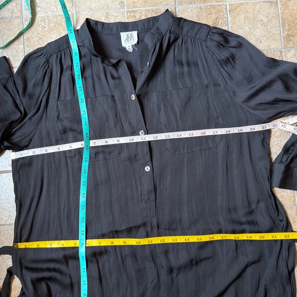 Anthropologie dRA Los Angeles Belted Midi Dress Henley Tunic Pockets Shirttail M - Picture 11 of 14